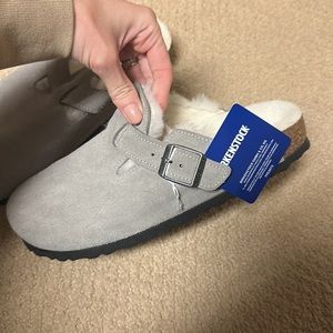 Birkenstock Boston Shearling Stone Coin